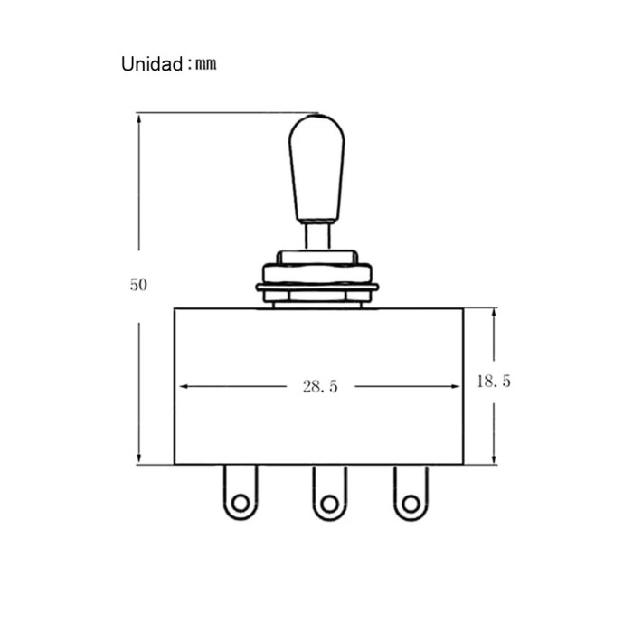 Selector rectangular 3 posiciones LP blanco Musicparts