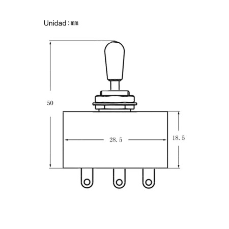 Selector rectangular 3 posiciones LP blanco Musicparts