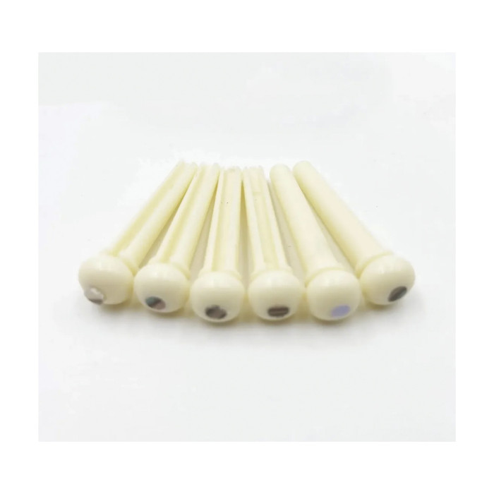 Set 6 Pins Puente Guitarra Acustica Marfil Musicparts