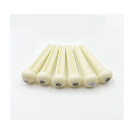 Set 6 Pins Puente Guitarra Acustica Marfil Musicparts