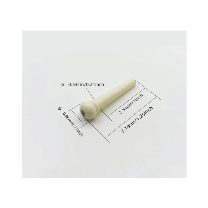 Set 6 Pins Puente Guitarra Acustica Marfil Musicparts