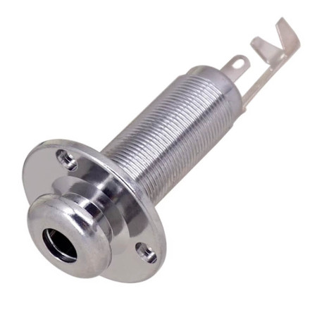 Jack tubular guitarra cromado con tornillos JT02CR Musicparts