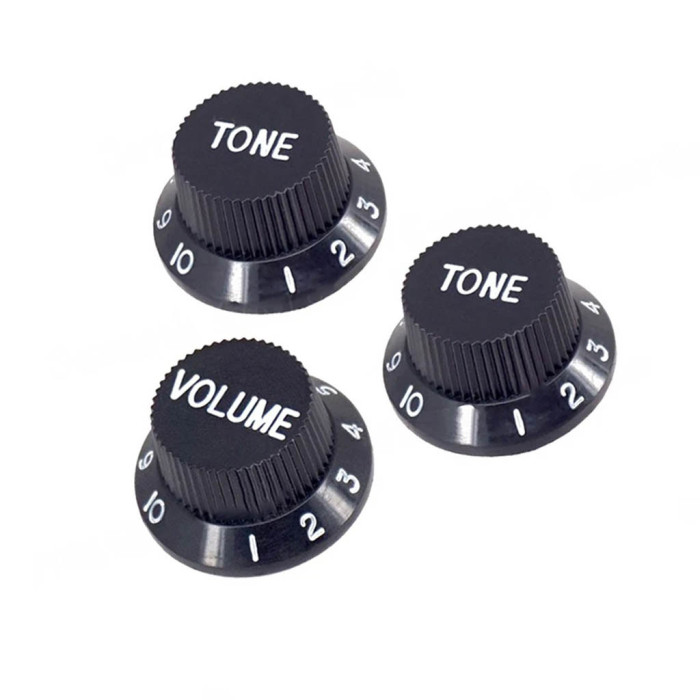 Set 3 perillas stratocaster negra Musicparts