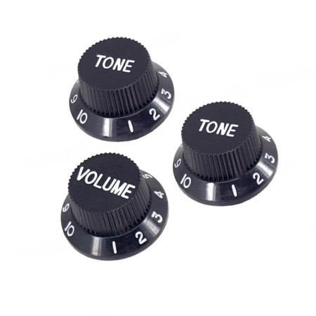 Set 3 perillas stratocaster negra Musicparts