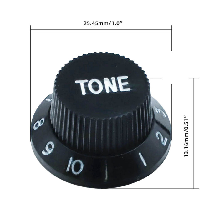 Set 3 perillas stratocaster negra Musicparts