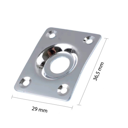 Porta Jack Recatangular Cromado Musicparts