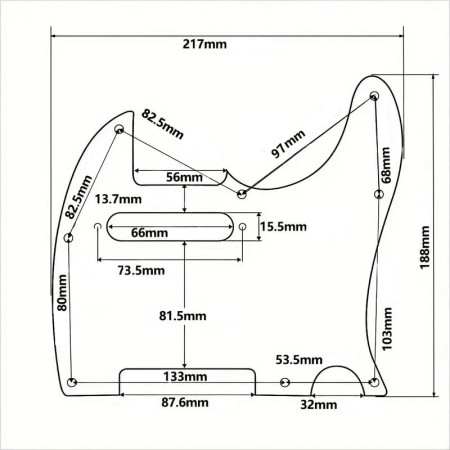 Pickguard telecaster 3ply negro Musicparts