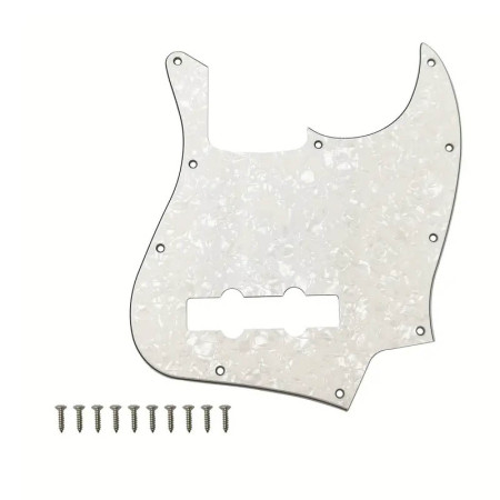 Pickguard jazz bass 3 ply White Pearloid Musicparts