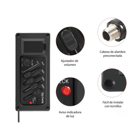 Ecualizador 4 bandas 9V EQ7545R Musicparts