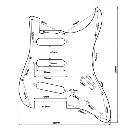 Pickguard Strato SSS 3 ply White Musicparts