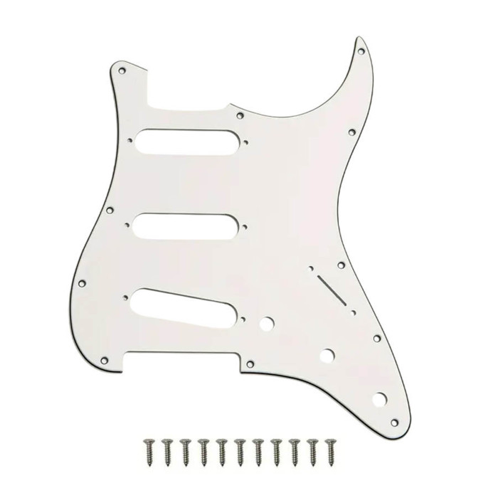 Pickguard Strato SSS 3 ply White Musicparts