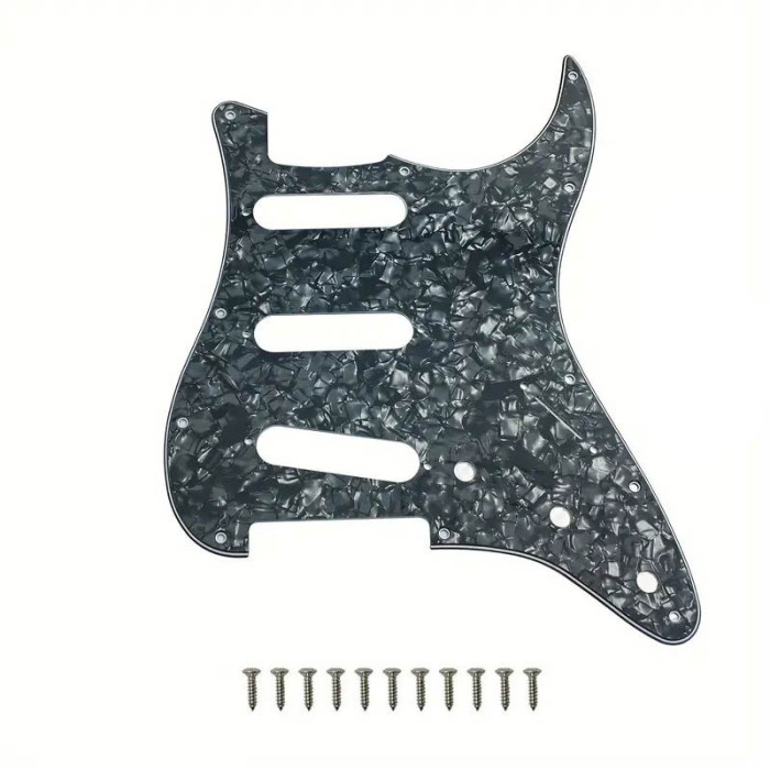 Pickguard Strato SSS 3 ply Black Pearloid Musicparts