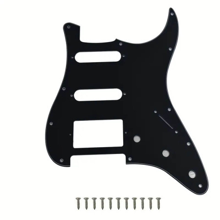 Pickguard Strato HSS 3 ply Black Musicparts