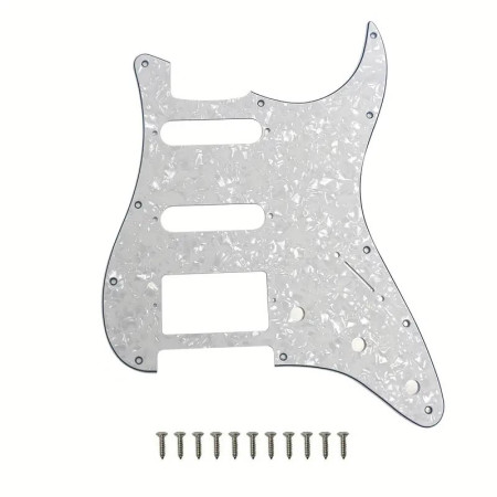Pickguard Strato HSS 3 ply White Pearloid Musicparts