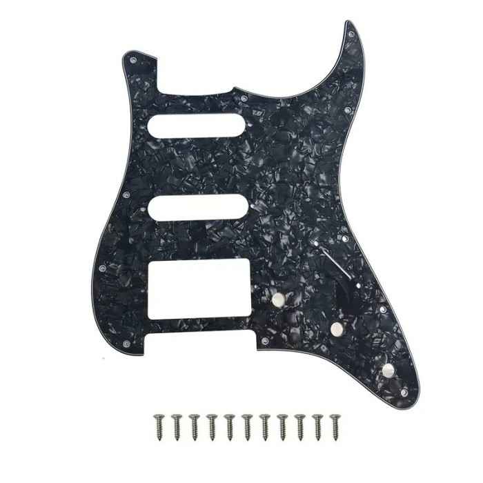 Pickguard Strato HSS 3 ply Black Pearloid Musicparts