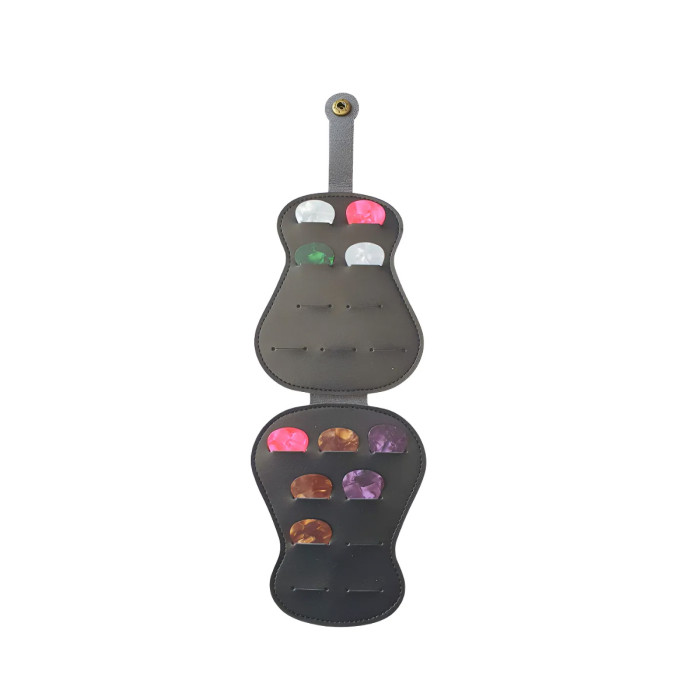 Estuche porta uñetas guitarra negro