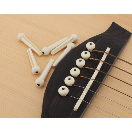 Set 6 pins puente guitarra blanco Musicparts