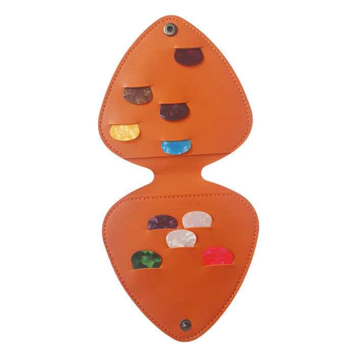 Estuche porta uñetas pick naranja