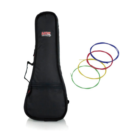 Funda Acolchada Ukelele Gator + Set Cuerdas Ukelele Colores